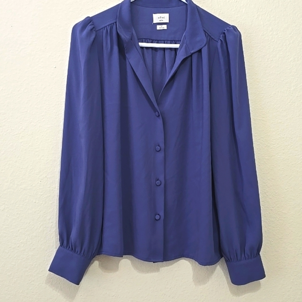 Aritzia Blue Button Down Shirt